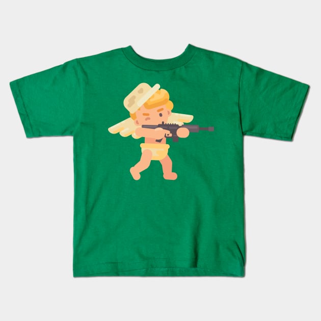 Cupid Soldier Kids T-Shirt by IvanDubovik